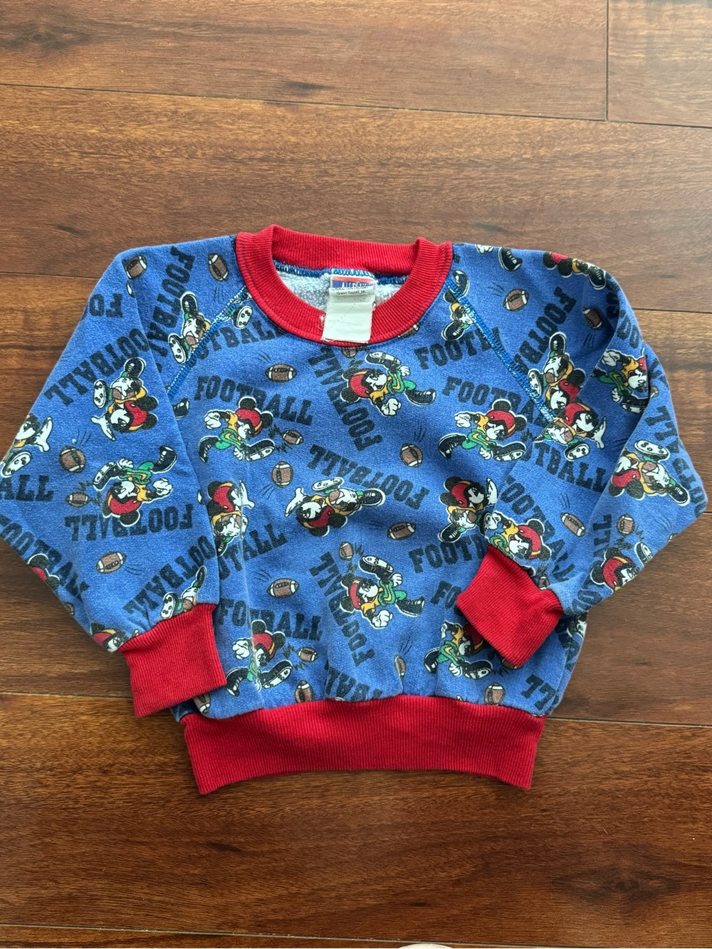 Blue & Red Kids Football-Print Pullover Sweatshirt